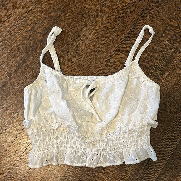 wild fable Tops - Wild Fable Eyelet White Crop Top